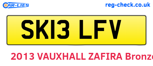 SK13LFV are the vehicle registration plates.