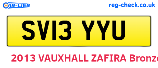 SV13YYU are the vehicle registration plates.