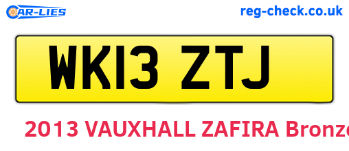 WK13ZTJ are the vehicle registration plates.