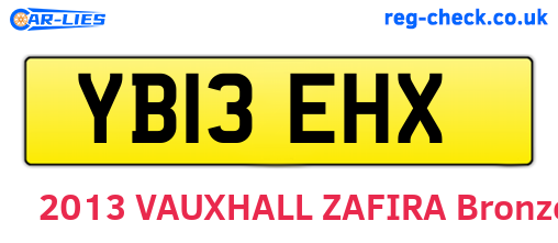 YB13EHX are the vehicle registration plates.