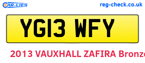 YG13WFY are the vehicle registration plates.