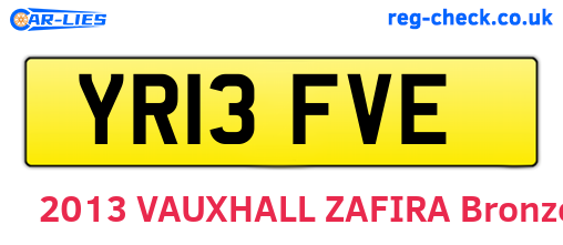 YR13FVE are the vehicle registration plates.