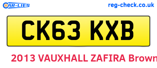 CK63KXB are the vehicle registration plates.