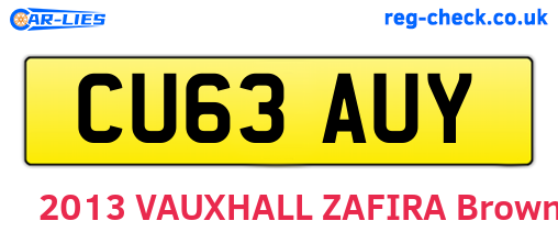 CU63AUY are the vehicle registration plates.