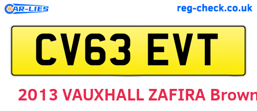 CV63EVT are the vehicle registration plates.