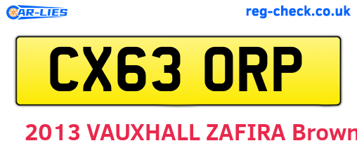 CX63ORP are the vehicle registration plates.