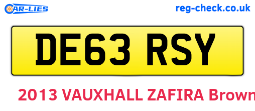 DE63RSY are the vehicle registration plates.