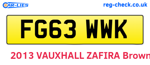 FG63WWK are the vehicle registration plates.
