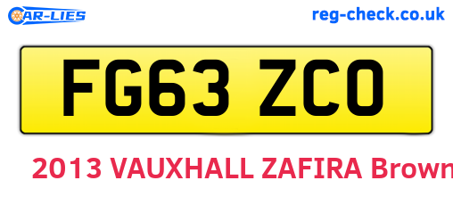 FG63ZCO are the vehicle registration plates.