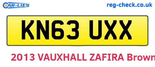 KN63UXX are the vehicle registration plates.