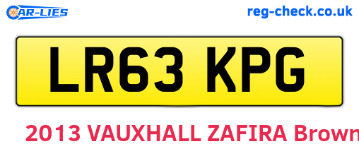LR63KPG are the vehicle registration plates.