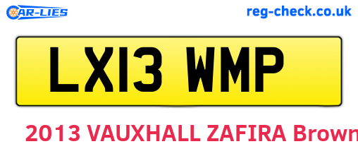 LX13WMP are the vehicle registration plates.