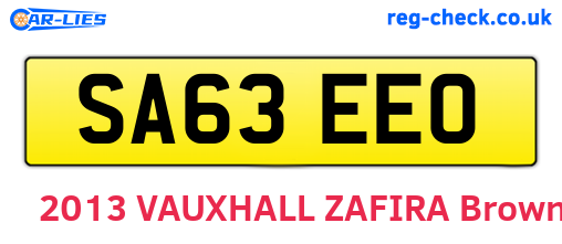 SA63EEO are the vehicle registration plates.