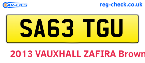 SA63TGU are the vehicle registration plates.