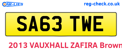 SA63TWE are the vehicle registration plates.