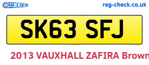 SK63SFJ are the vehicle registration plates.