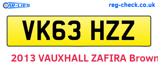 VK63HZZ are the vehicle registration plates.