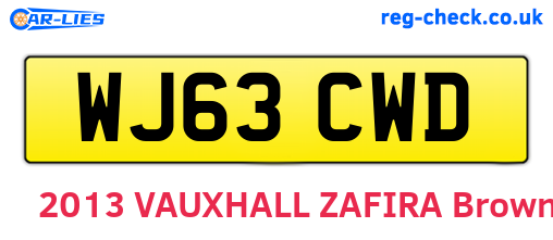 WJ63CWD are the vehicle registration plates.