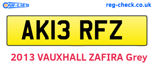 AK13RFZ are the vehicle registration plates.