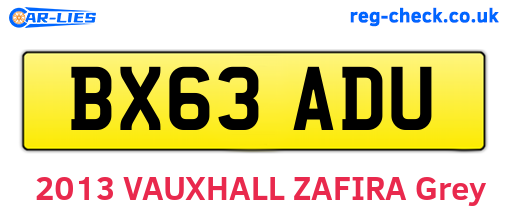 BX63ADU are the vehicle registration plates.