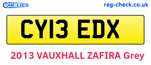 CY13EDX are the vehicle registration plates.