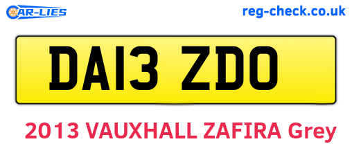 DA13ZDO are the vehicle registration plates.