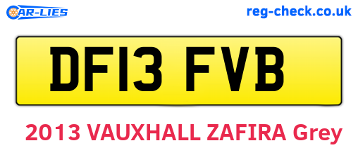 DF13FVB are the vehicle registration plates.