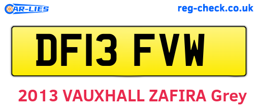 DF13FVW are the vehicle registration plates.