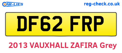 DF62FRP are the vehicle registration plates.