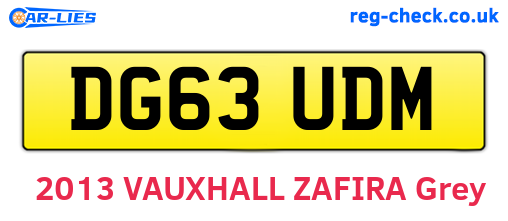 DG63UDM are the vehicle registration plates.