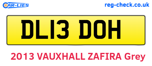DL13DOH are the vehicle registration plates.