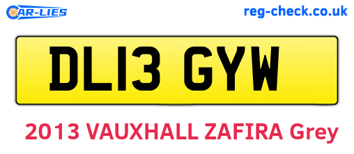 DL13GYW are the vehicle registration plates.