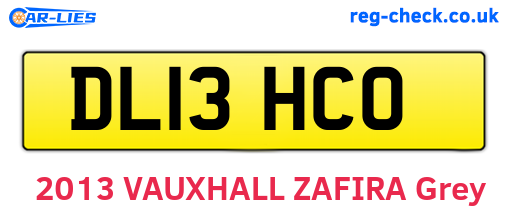 DL13HCO are the vehicle registration plates.