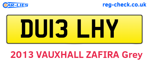 DU13LHY are the vehicle registration plates.