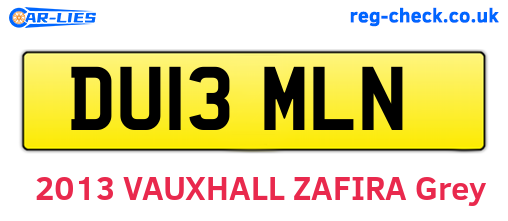DU13MLN are the vehicle registration plates.