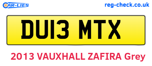 DU13MTX are the vehicle registration plates.