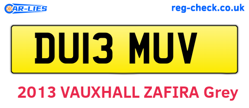 DU13MUV are the vehicle registration plates.