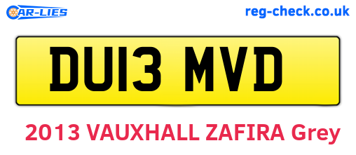 DU13MVD are the vehicle registration plates.