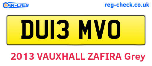DU13MVO are the vehicle registration plates.