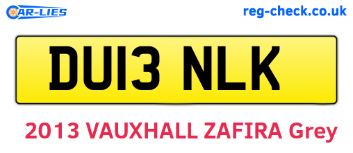 DU13NLK are the vehicle registration plates.
