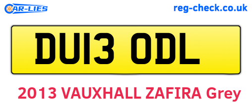 DU13ODL are the vehicle registration plates.