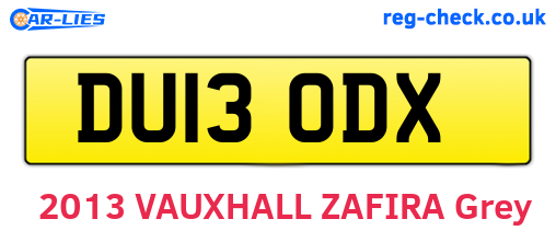 DU13ODX are the vehicle registration plates.