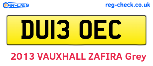 DU13OEC are the vehicle registration plates.