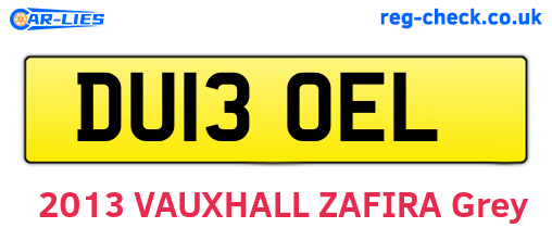 DU13OEL are the vehicle registration plates.