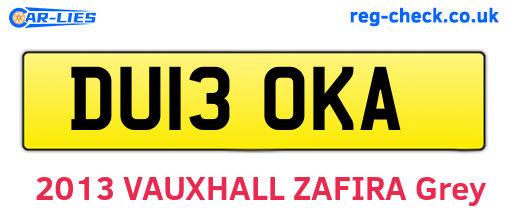 DU13OKA are the vehicle registration plates.