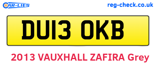 DU13OKB are the vehicle registration plates.