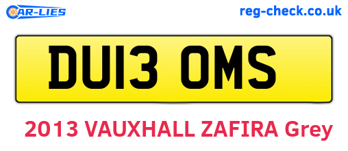 DU13OMS are the vehicle registration plates.