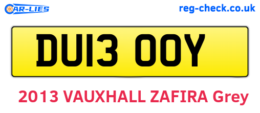 DU13OOY are the vehicle registration plates.