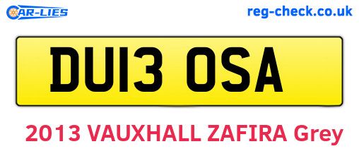 DU13OSA are the vehicle registration plates.