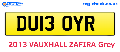 DU13OYR are the vehicle registration plates.